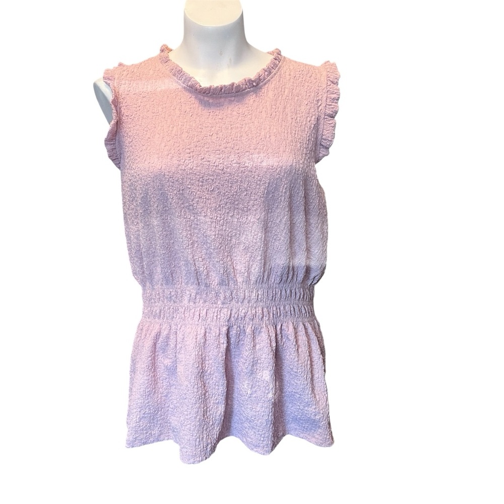 NWOT • Pink Sleeveless Ruffle Peplum Top